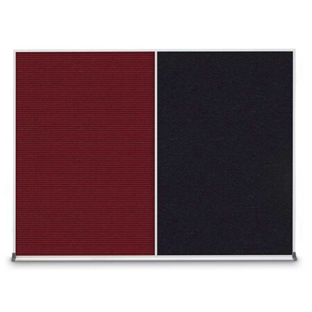 United Visual Products Triple Door Radius Corkboard, 96"X48", W UV8006-WHITE-FORBO